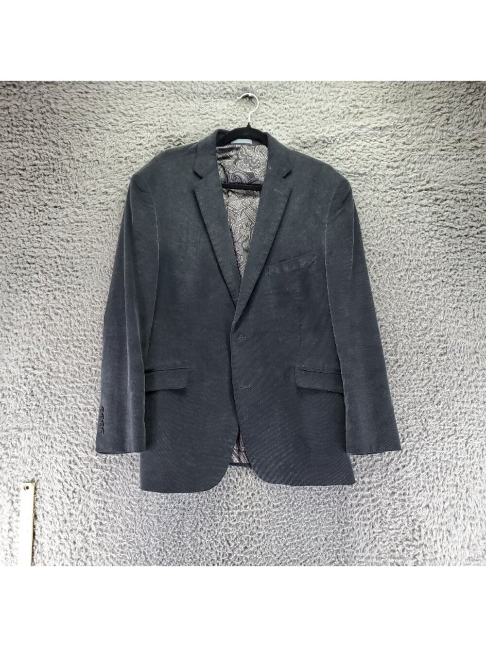 Madison Suit Jacket Mens 44S Gray Corduroy Blazer 100% Cotton Shell
